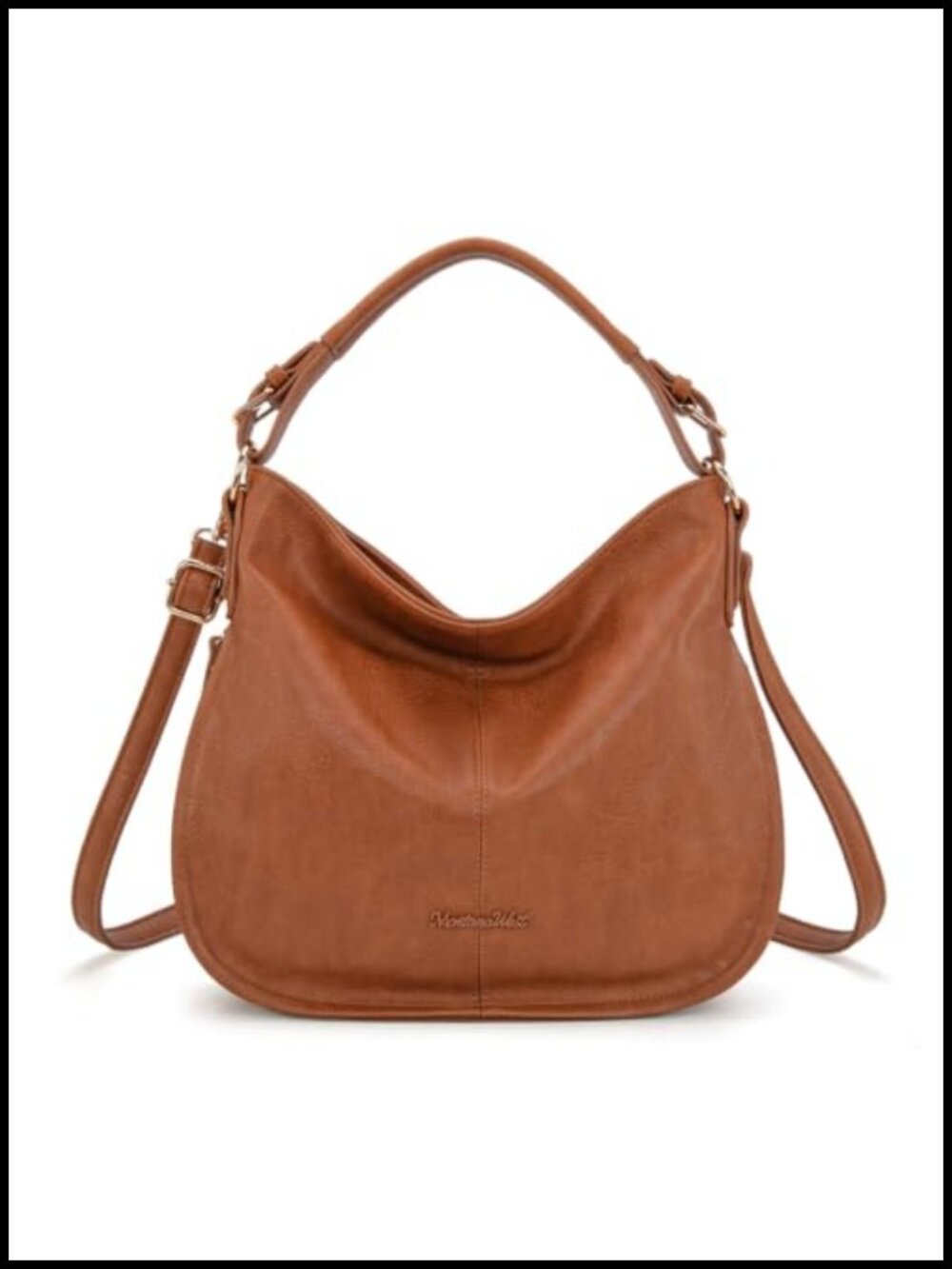 Vegan Leather Hobo Shoulder Bag Expandable Side Zip Crossbody Purse